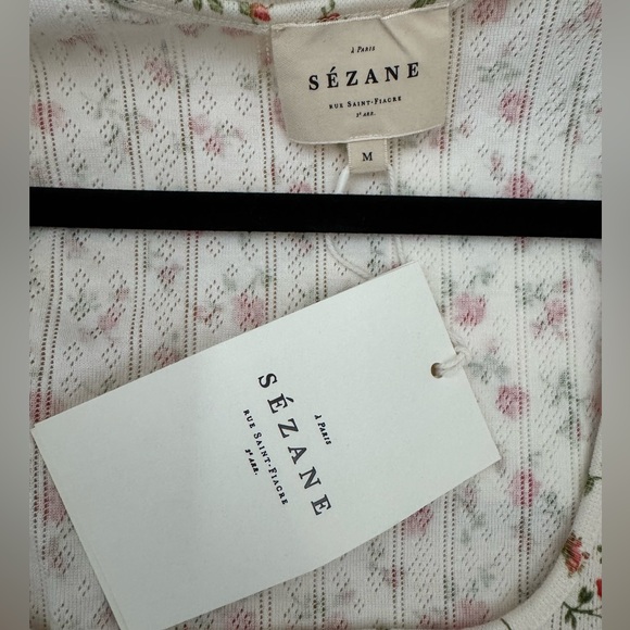 Sezane Juan Top Pointelle Mady Print - Size M - Picture 3 of 4